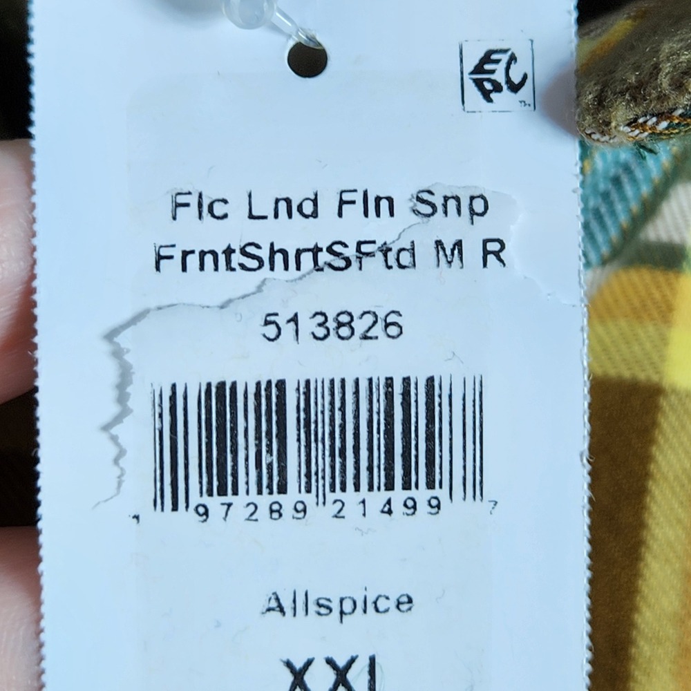 LL Bean Fleece Lined Flannel Shirt Mens XXL Allspice Plaid Snap Front Fitted NEW - Picture 7 of 10